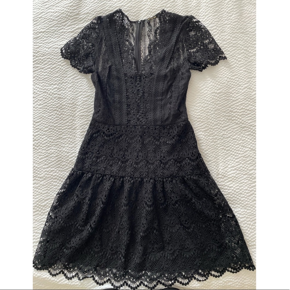 Kobi Halperin Black Lace Mini Dress size XS
